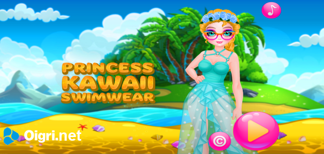 Il costume da bagno della principessa di kawaii